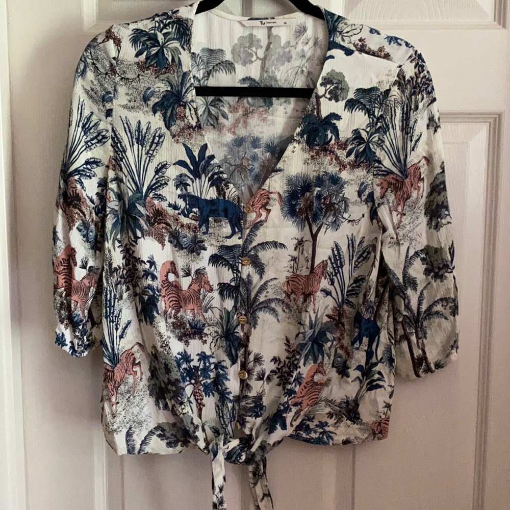 Tu Woman L twist front button up